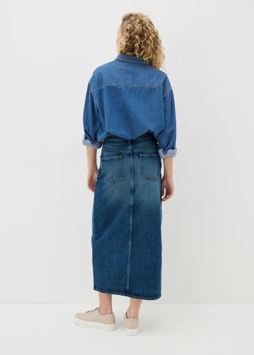 Mid Wash Denim Midi Skirt - 8 Image 2