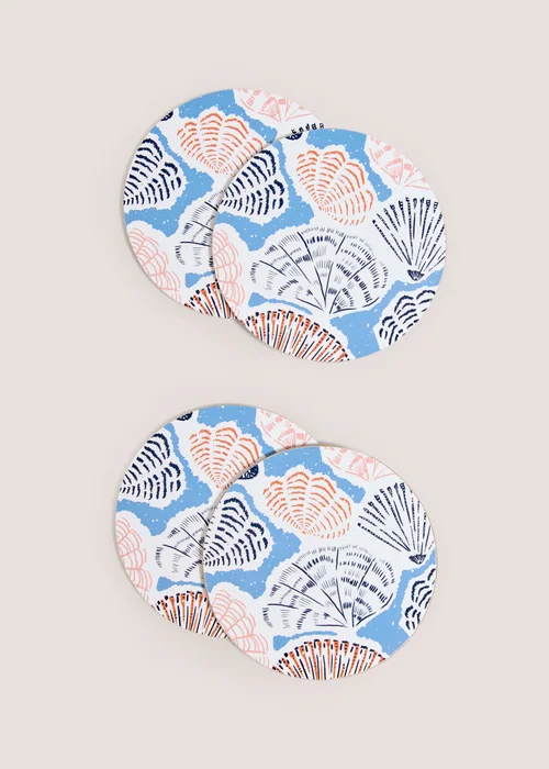 4 Pack Blue Shell Cork Placemats Image 1