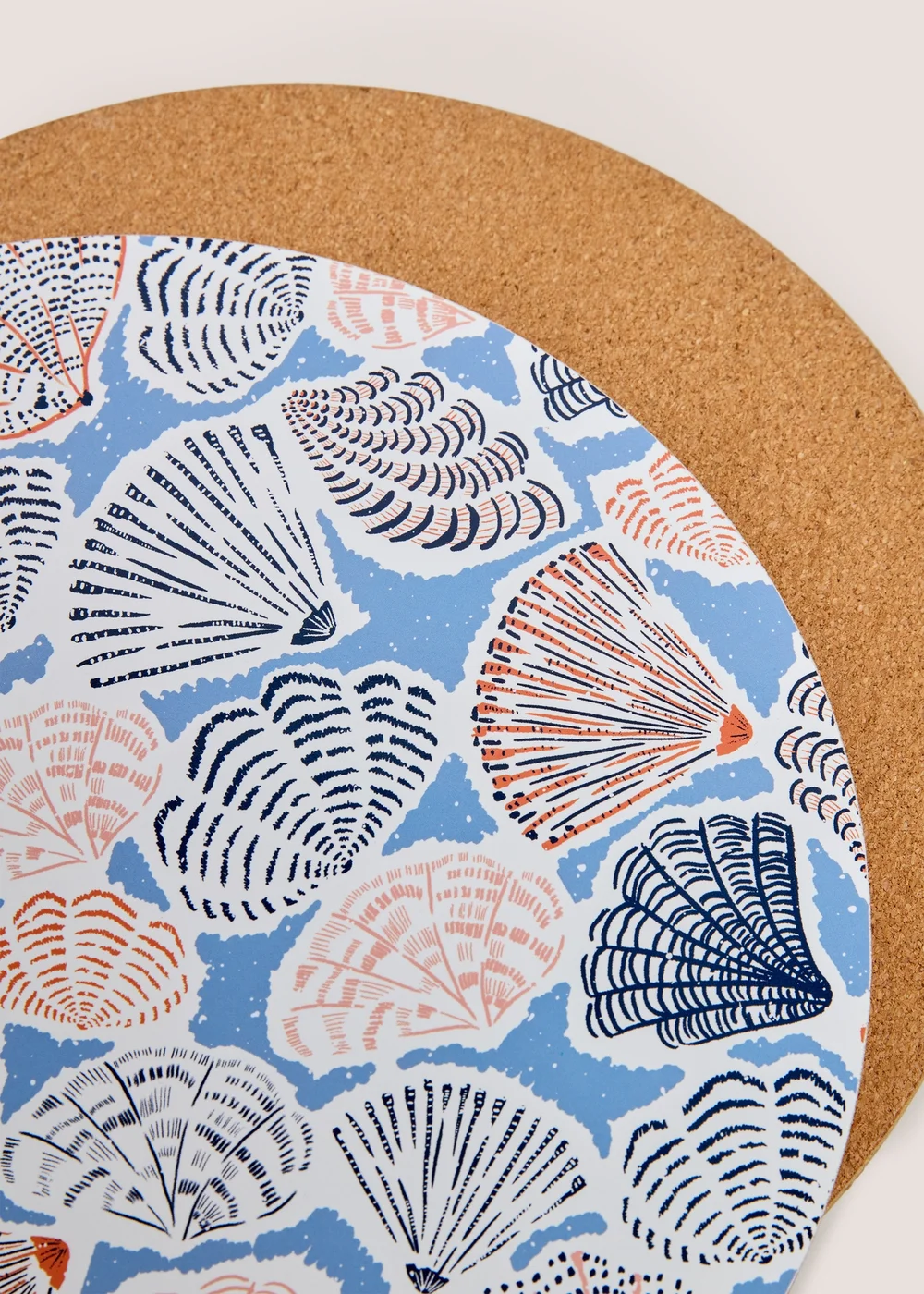 4 Pack Blue Shell Cork Coasters Image 2