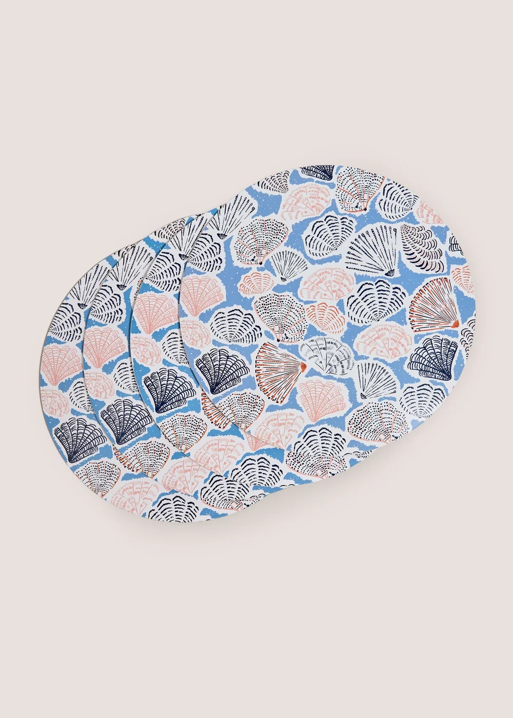 4 Pack Blue Shell Cork Coasters Image 1