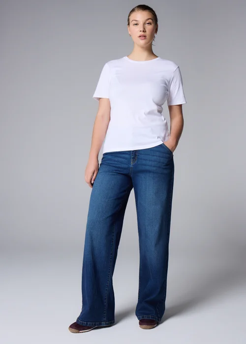 Dark Wash Wide Leg Jeans - 8/L29 Image 1