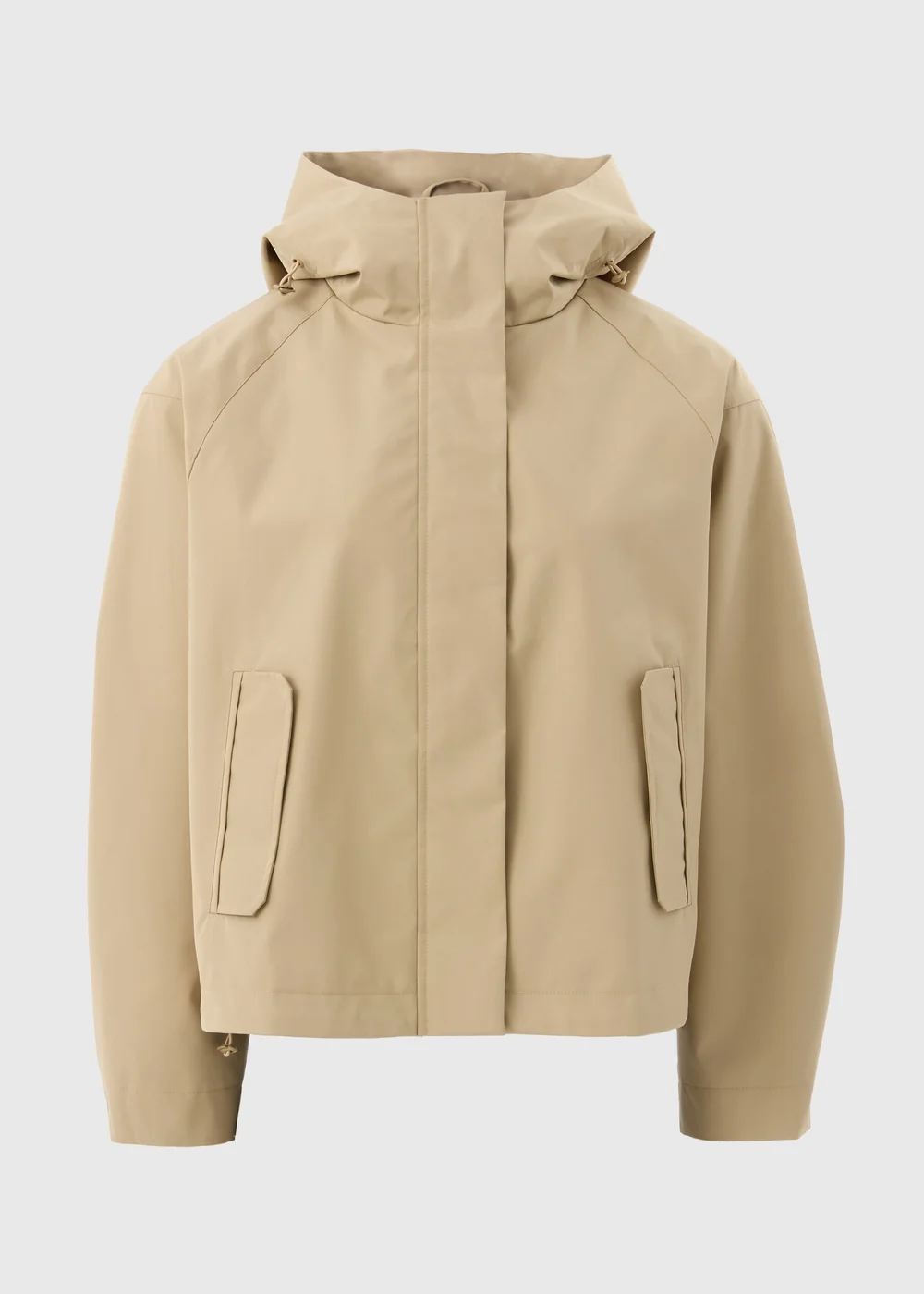 Beige Hooded Short Mac - 8 Image 3