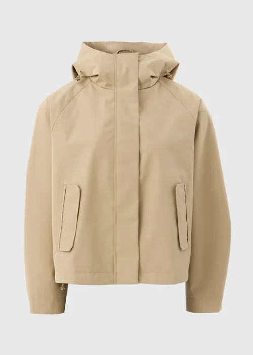 Beige Hooded Short Mac - 8 Image 3