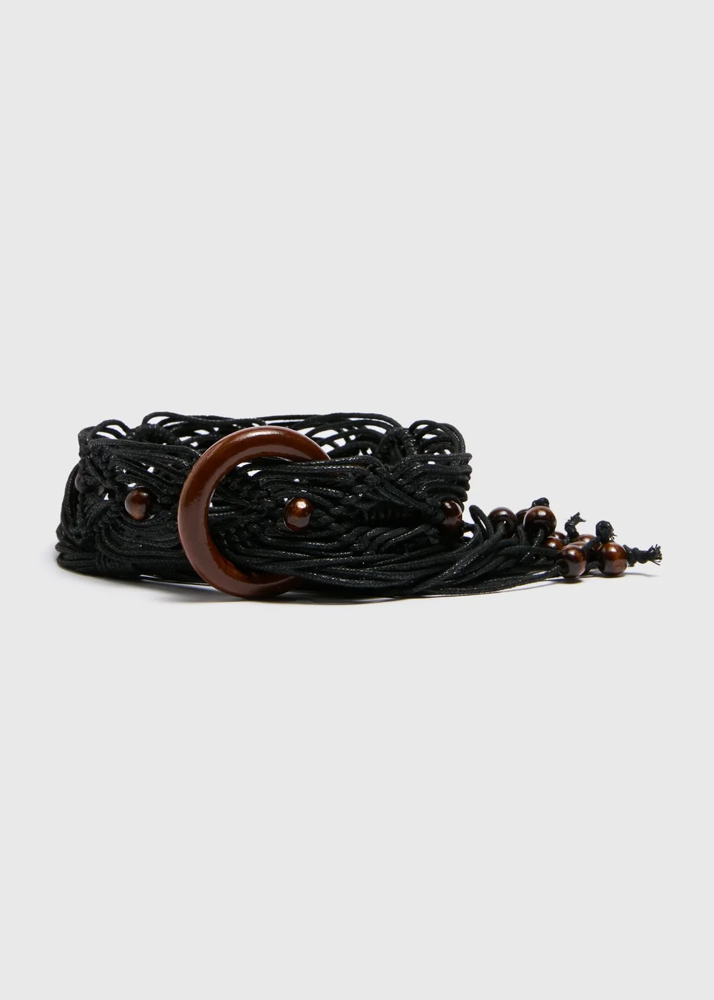 Black Rope Tie Belt - S/M Image 1