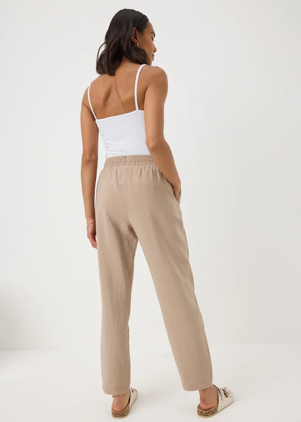 Taupe Tapered Trousers - 8 Image 1