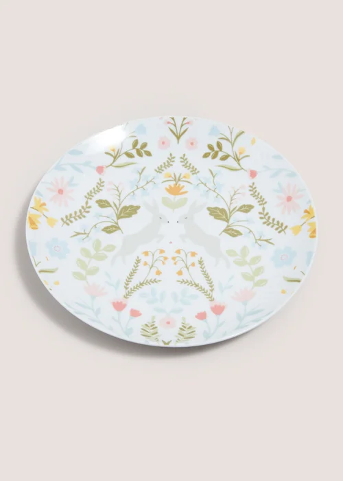 Folk Rabbit Dinner Plate Image 1