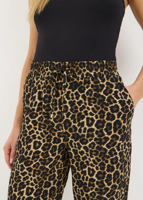 Brown Animal Print Tapered Trousers - 8 Image 3