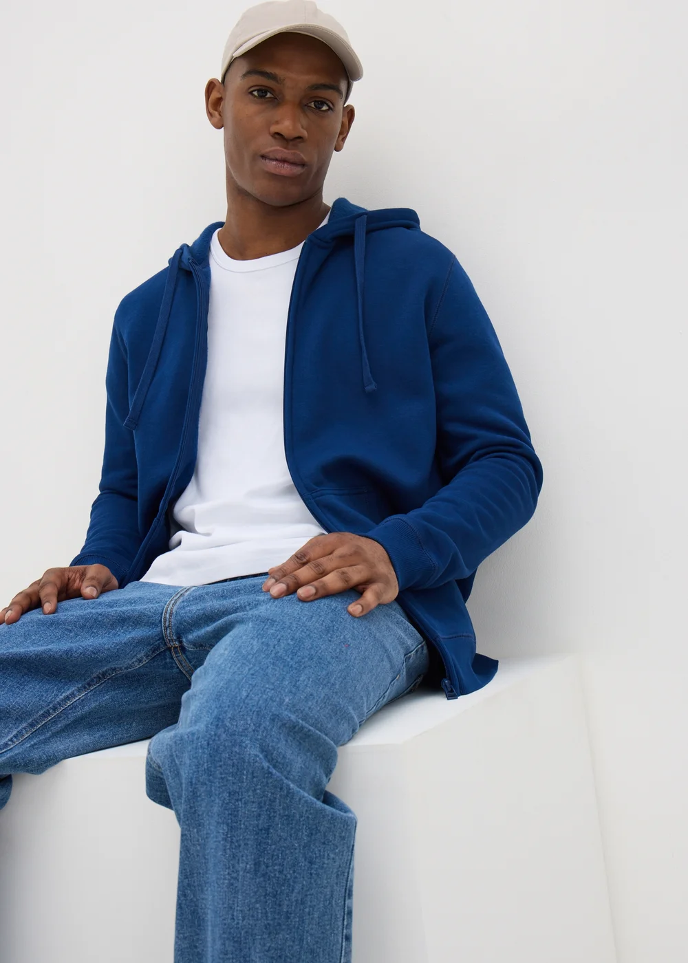 Blue Zip Up Hoodie - S Image 1