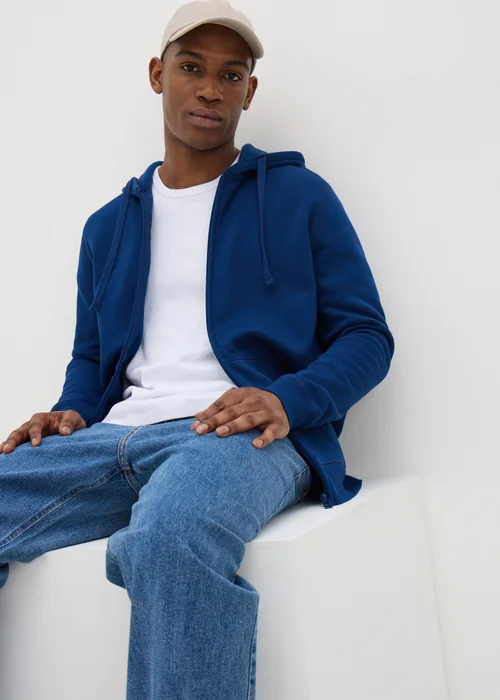 Blue Zip Up Hoodie - S Image 1