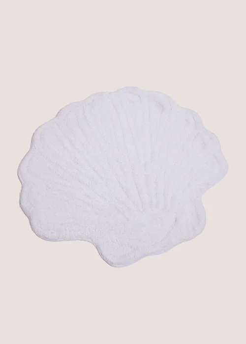 White Shell Bath Mat Image 1