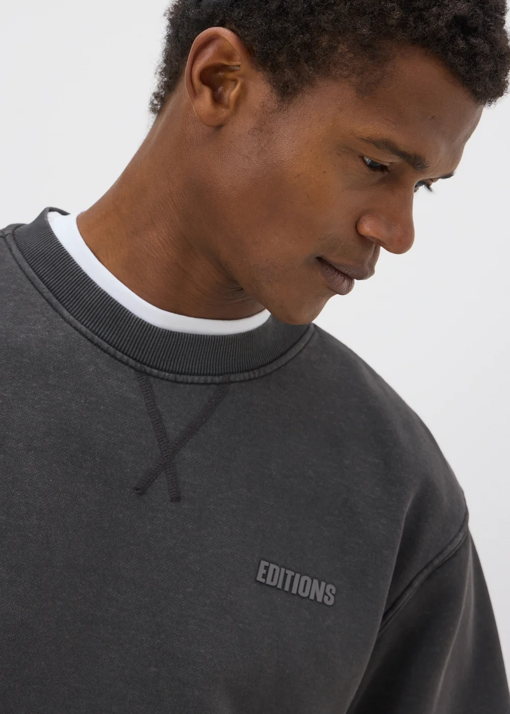 Charcoal Washed Relaxed Fit Sweatshirt - S Image 3