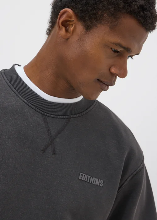 Charcoal Washed Relaxed Fit Sweatshirt - S Image 3