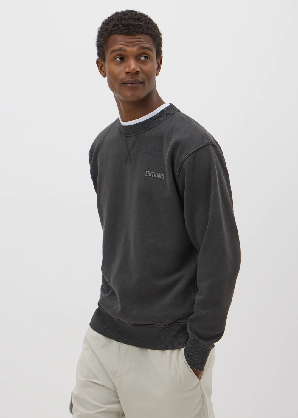 Charcoal Washed Relaxed Fit Sweatshirt - S Image 1