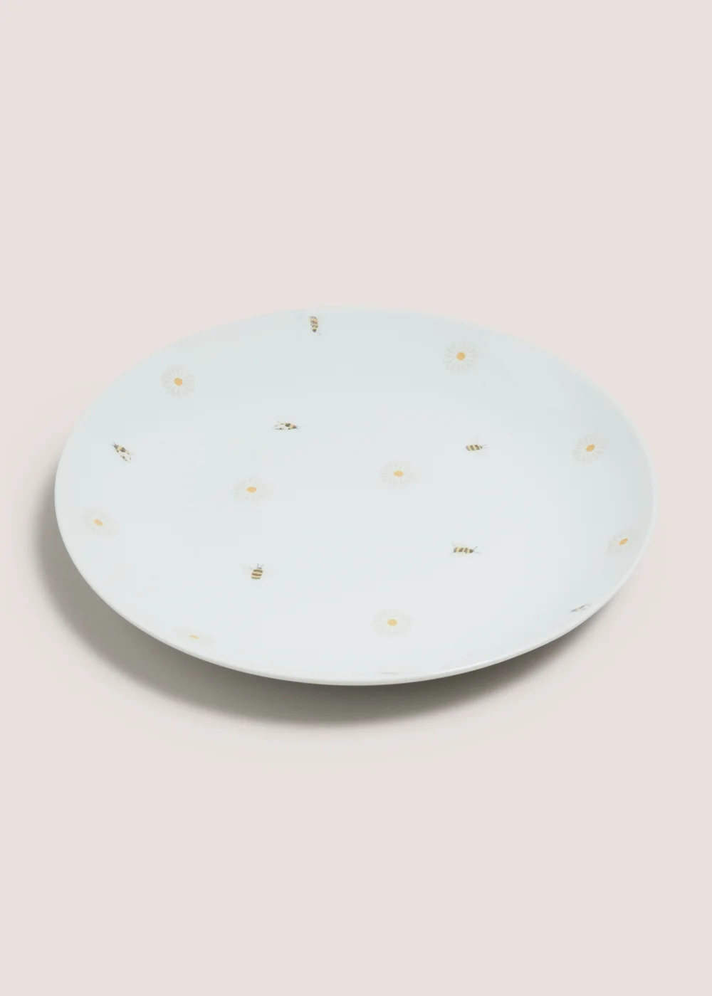 White Bee Daisy Dinner Plate Image 1