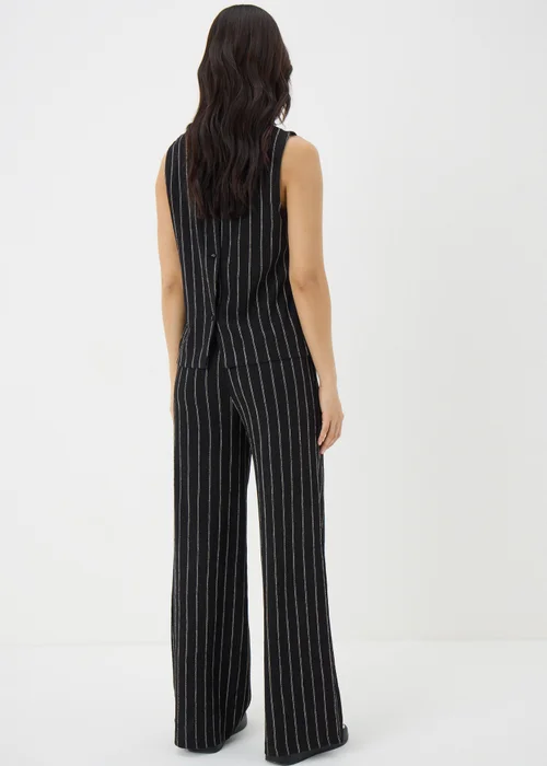 Black Pin Stripe Co Ord Wide Leg Trousers - 8 Image 2
