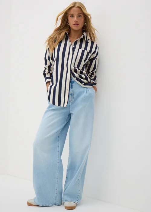 Navy Wide Stripe Shirt - 8 Image 1