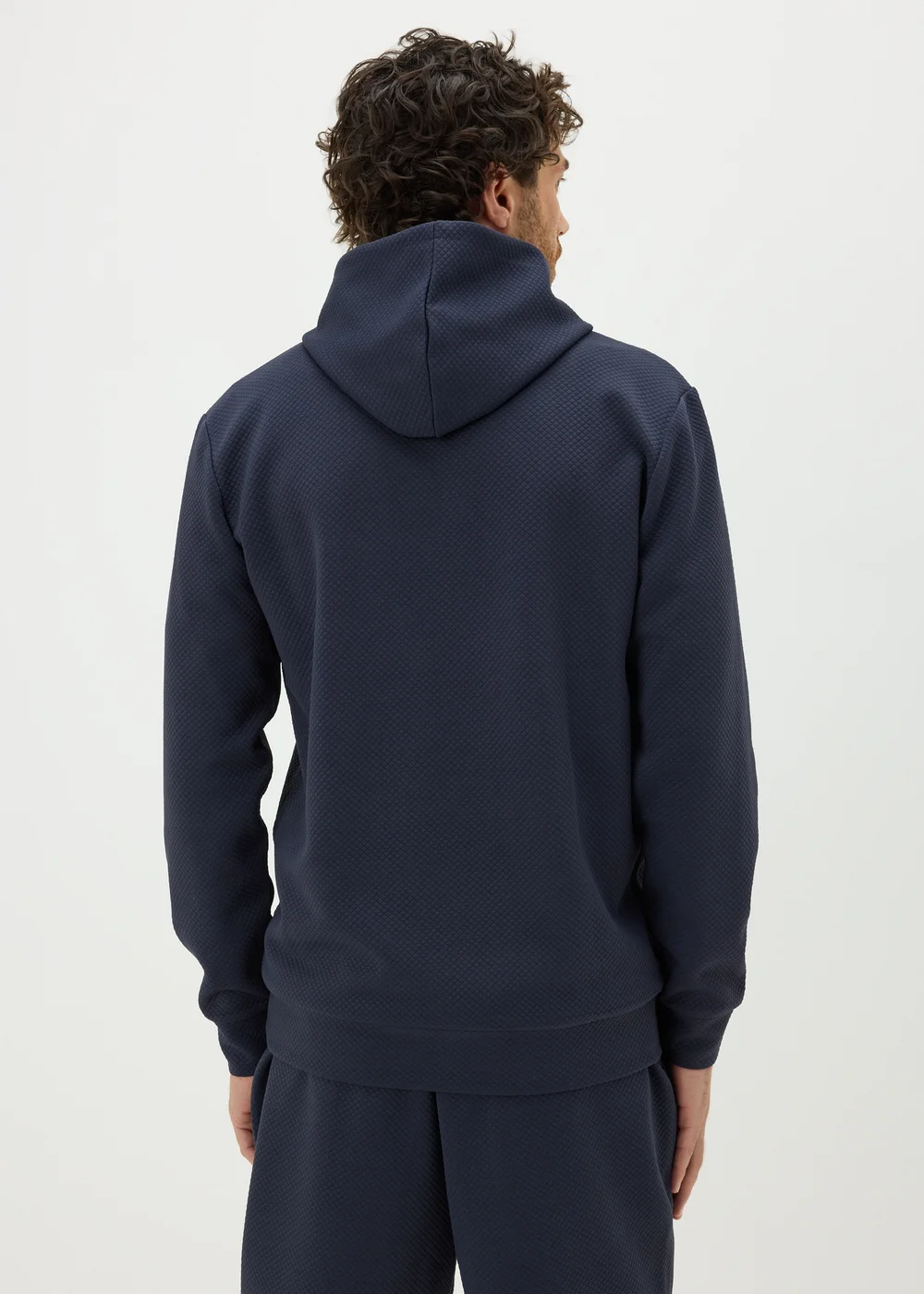 Navy Textured Hoodie - S Image 2