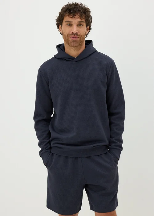 Navy Textured Hoodie - S Image 1