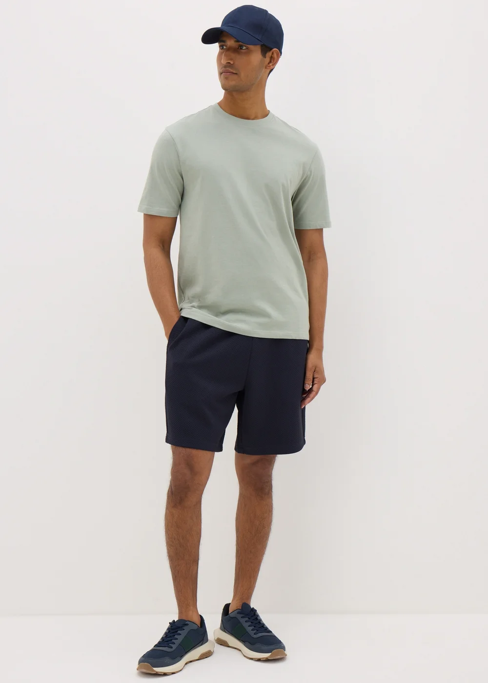 Navy Textured Shorts - S Image 2