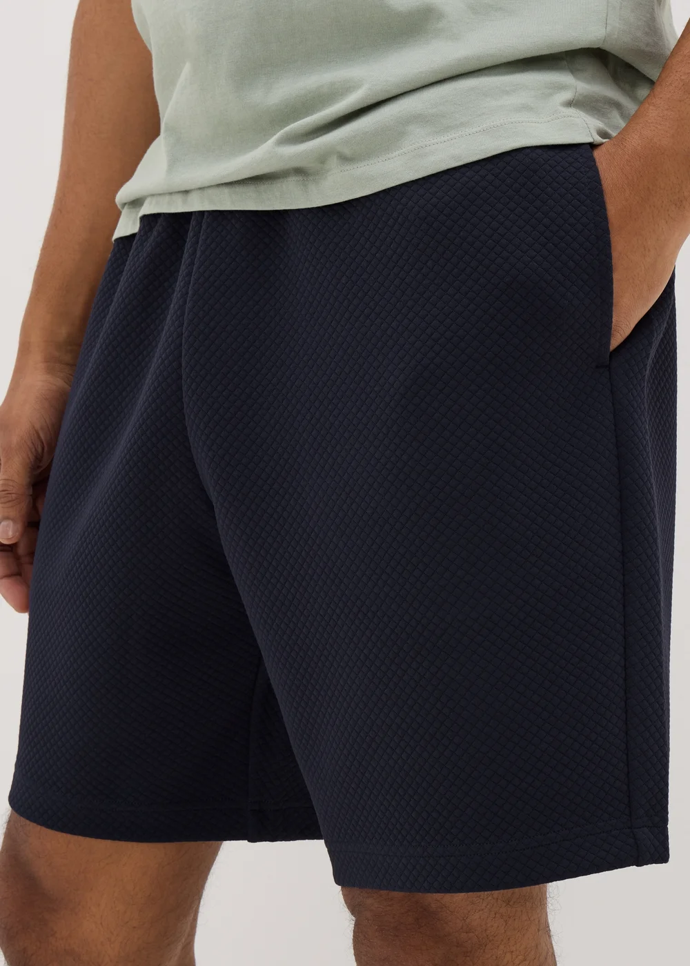 Navy Textured Shorts - S Image 1