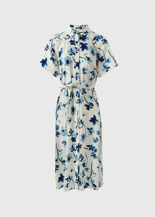 Cream Floral Midi Shirt Dress - 8 Image 3