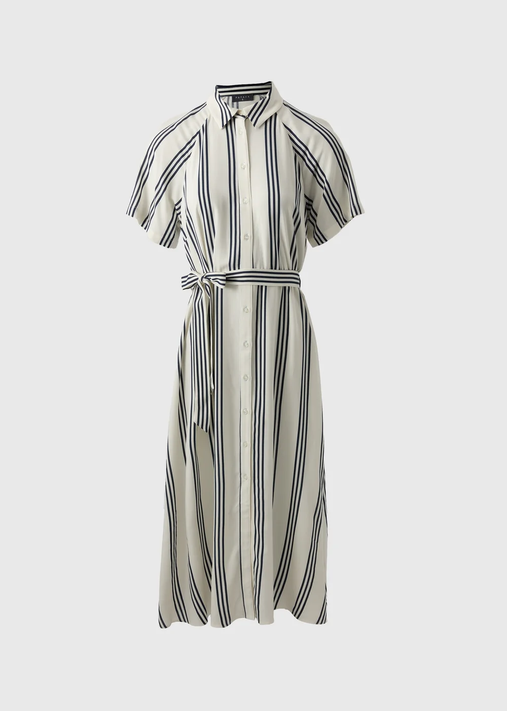 Cream Stripe Shirt Midi Dress - 8 Image 4