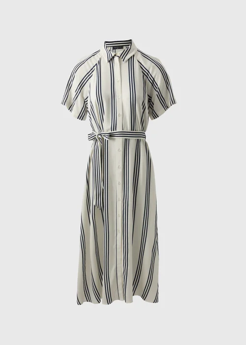 Cream Stripe Shirt Midi Dress - 8 Image 4