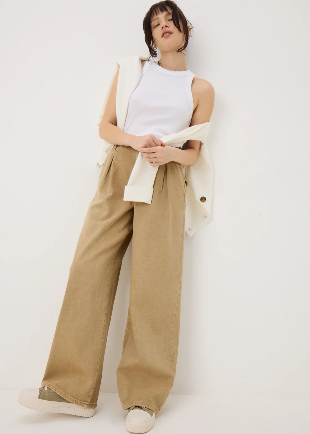 Stone Pleat Wide Leg Jeans - 8 Image 1