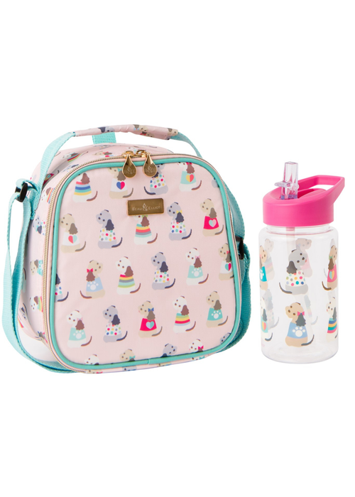 Beau & Elliot Pink Puppy Love Kids Lunch Bag & Bottle - One Size Image 1
