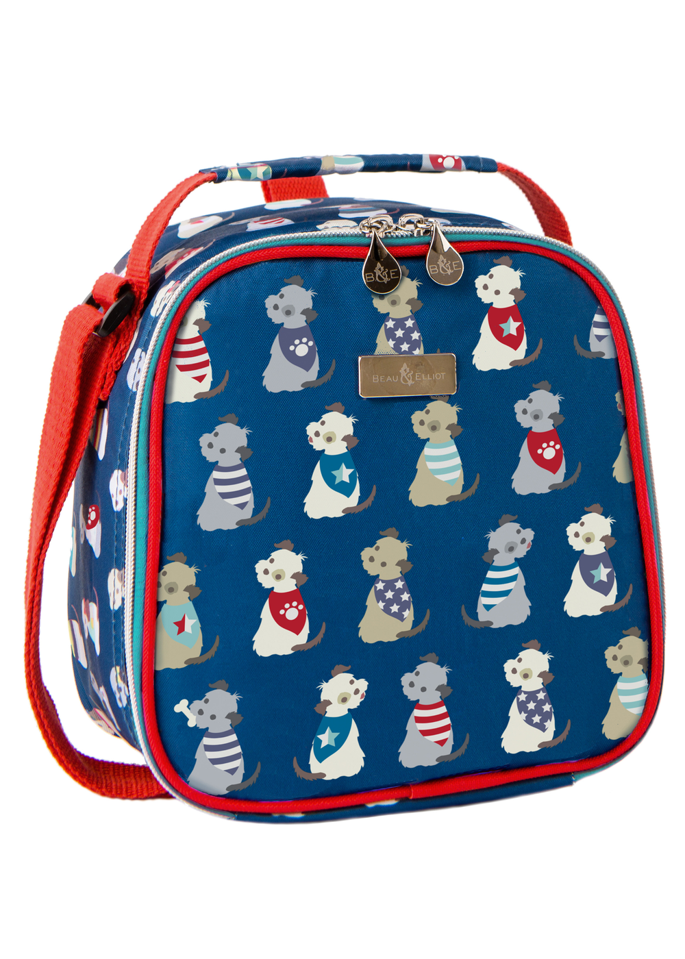 Beau & Elliot Navy Scruffy Pups Kids Lunch Bag & Bottle - One Size Image 2