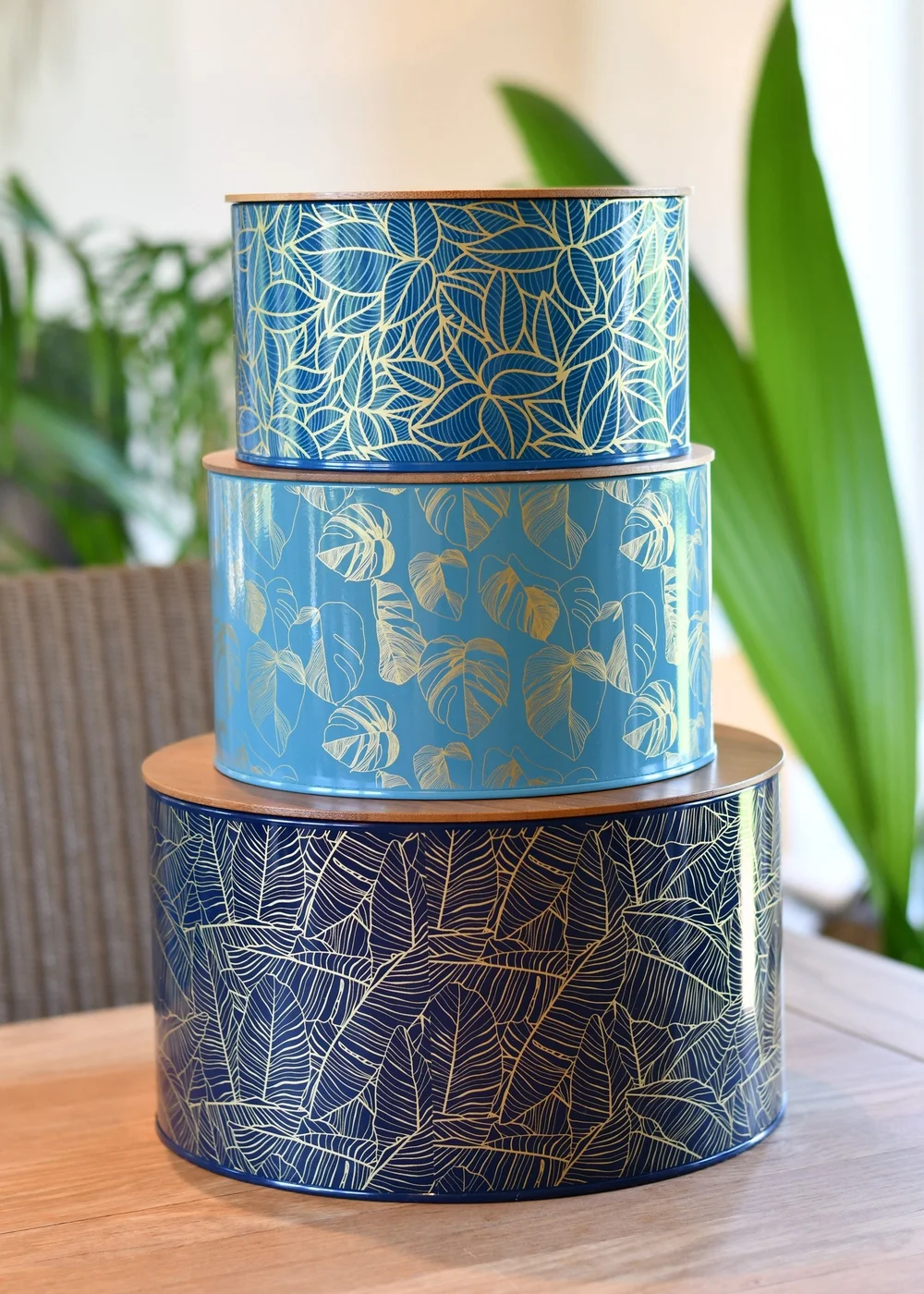 Summerhouse by Navigate Botanicals Trio Of Nesting Tins with Bamboo Lids - One Size Image 2