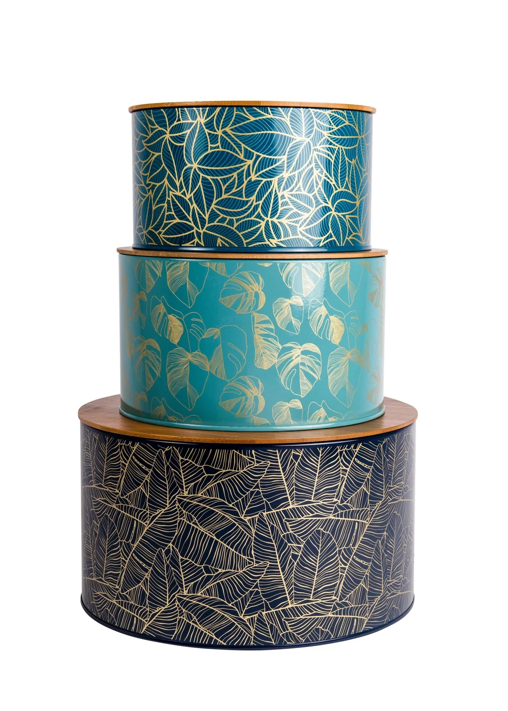 Summerhouse by Navigate Botanicals Trio Of Nesting Tins with Bamboo Lids - One Size Image 1