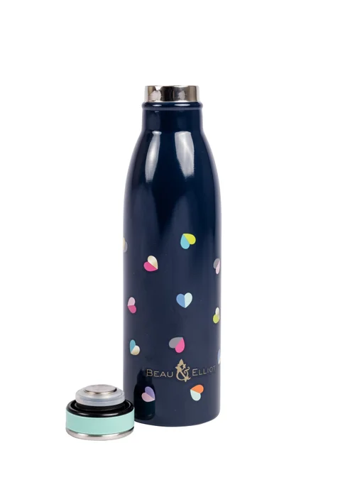 Beau & Elliot Navy Mini Confetti Stainless Steel Drinks Bottle (500ml) - One Size Image 2