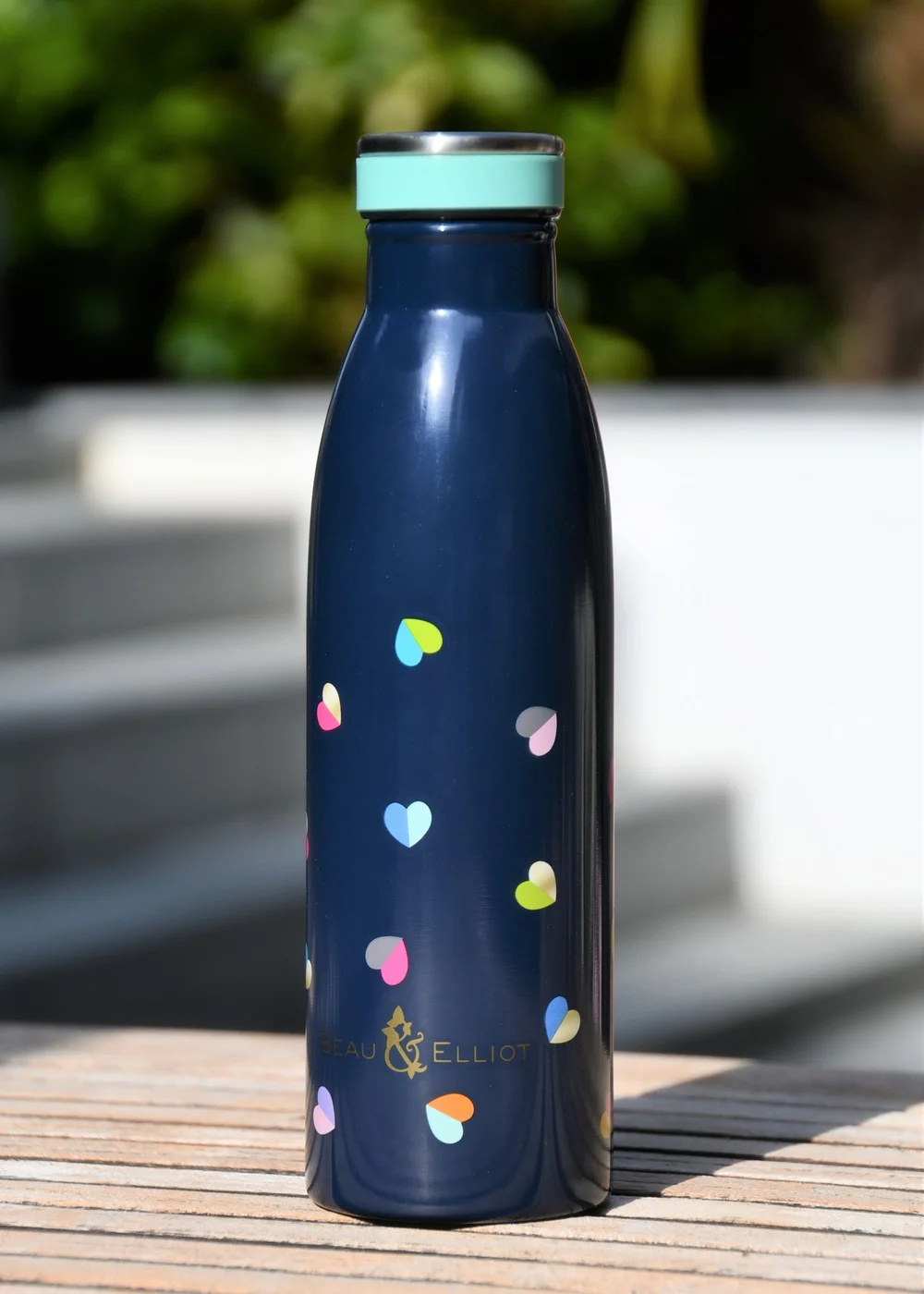 Beau & Elliot Navy Mini Confetti Stainless Steel Drinks Bottle (500ml) - One Size Image 3