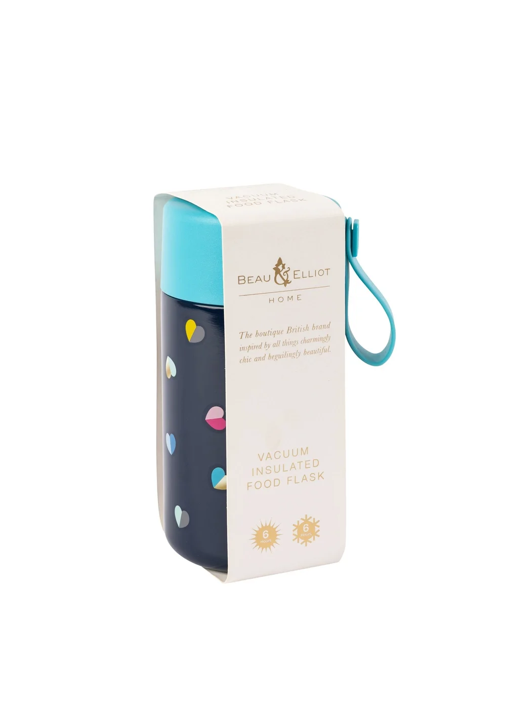 Beau & Elliot Navy Mini Confetti Lunch Food Flask (500ml) - One Size Image 2