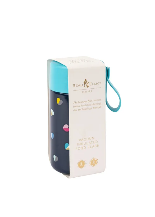Beau & Elliot Navy Mini Confetti Lunch Food Flask (500ml) - One Size Image 2