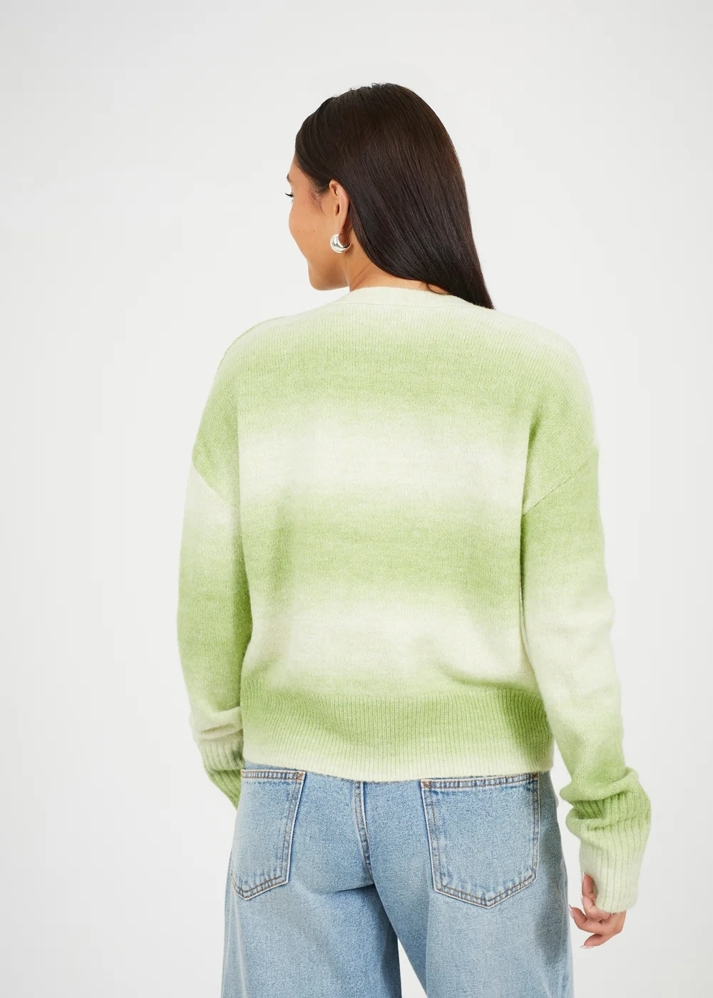 Brave Soul Green Button Through Space Dye Cardigan - XS Image 2