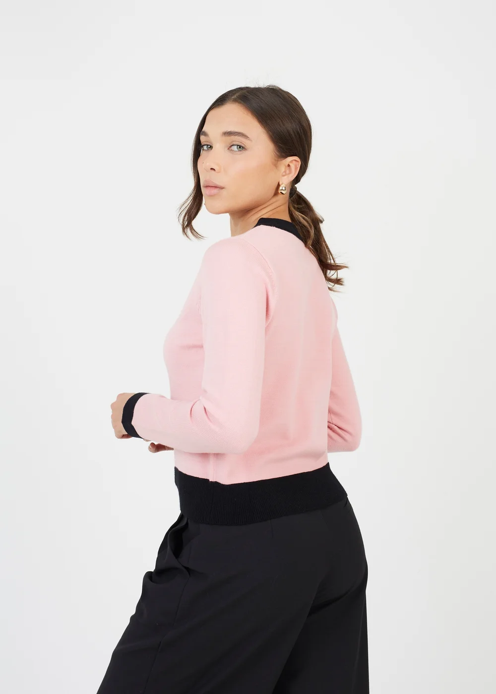 Brave Soul Pink Classic Round Neck Cardigan - XS Image 2