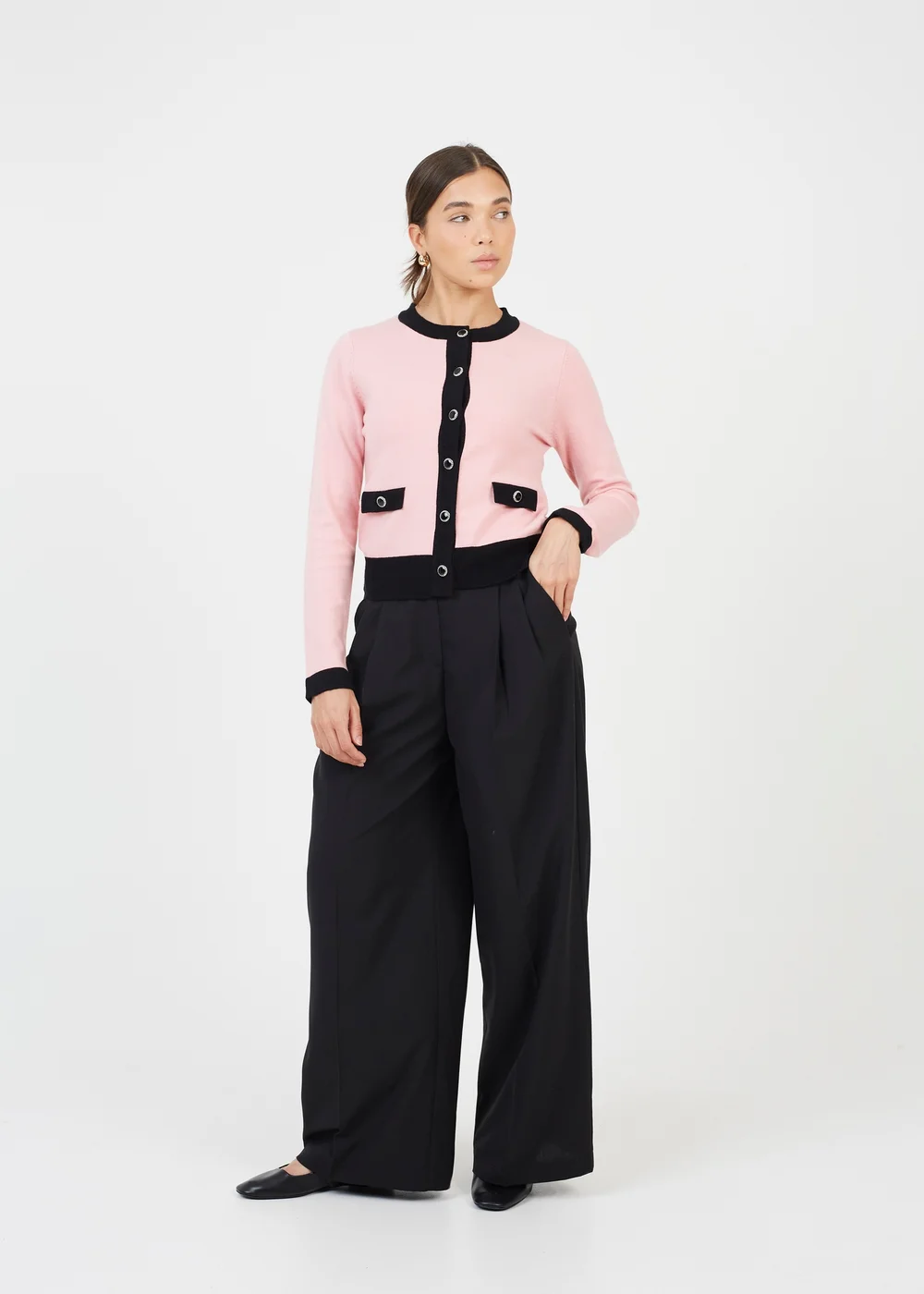 Brave Soul Pink Classic Round Neck Cardigan - XS Image 4