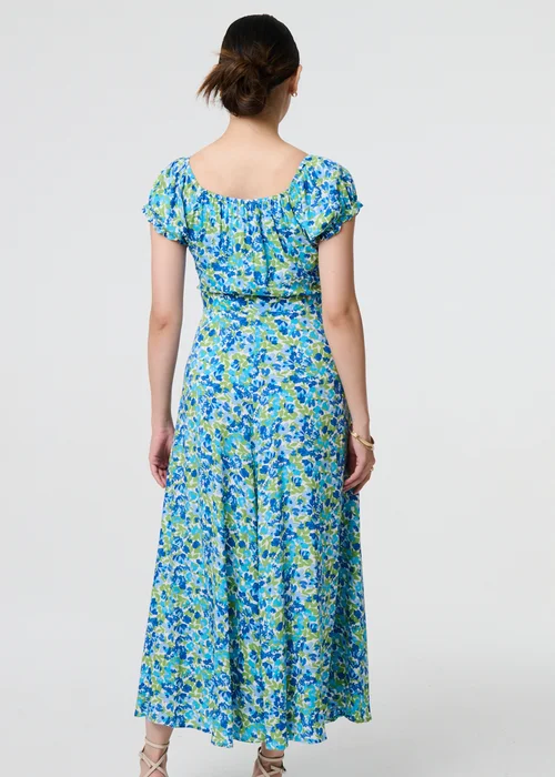 Izabel London Blue Ditsy Floral Bardot Smock Midi Dress - 8 Image 2
