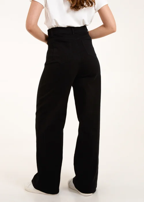 Blue Vanilla Black Plain Wide Leg Trousers - 10 Image 2