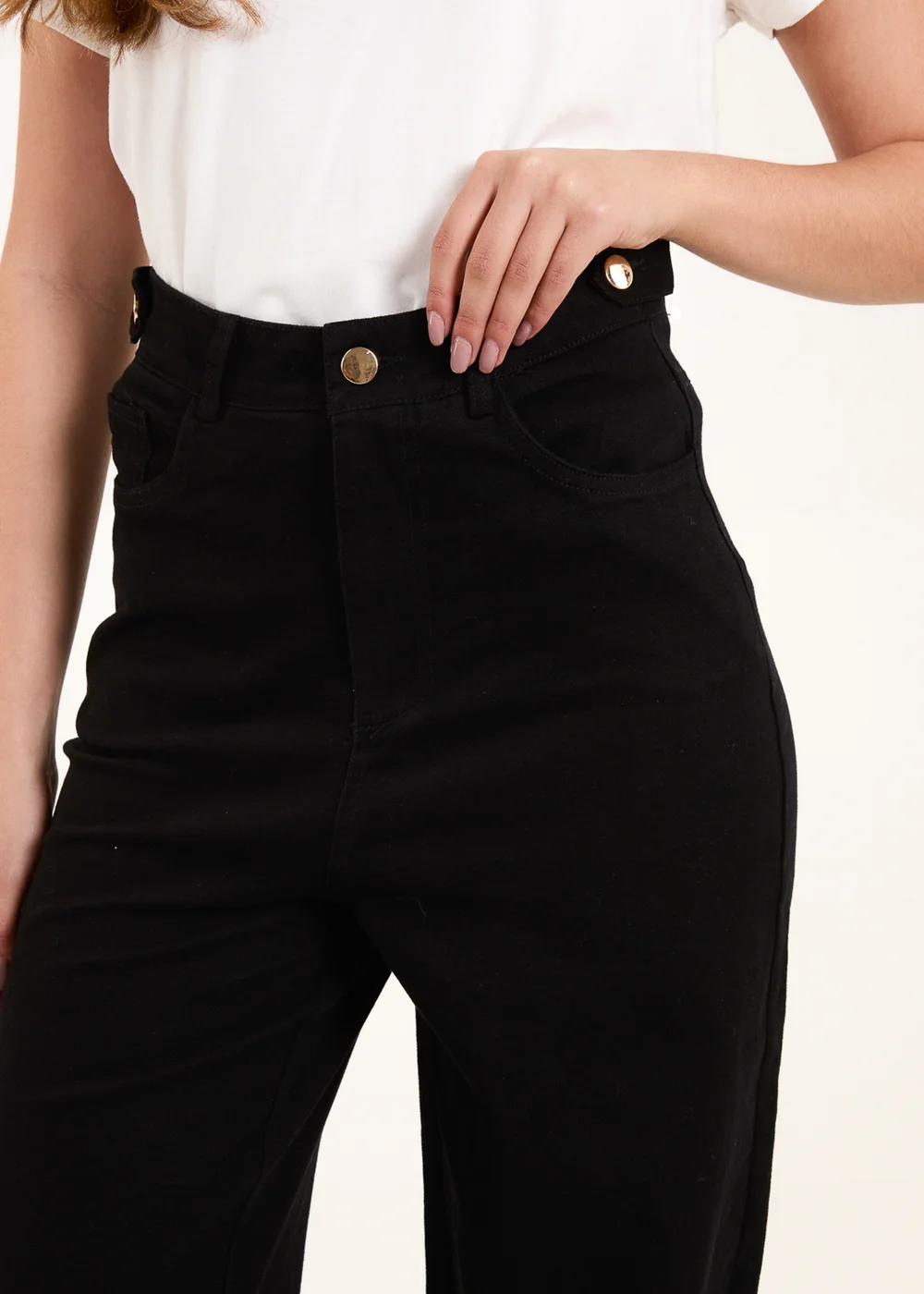 Blue Vanilla Black Plain Wide Leg Trousers - 10 Image 3