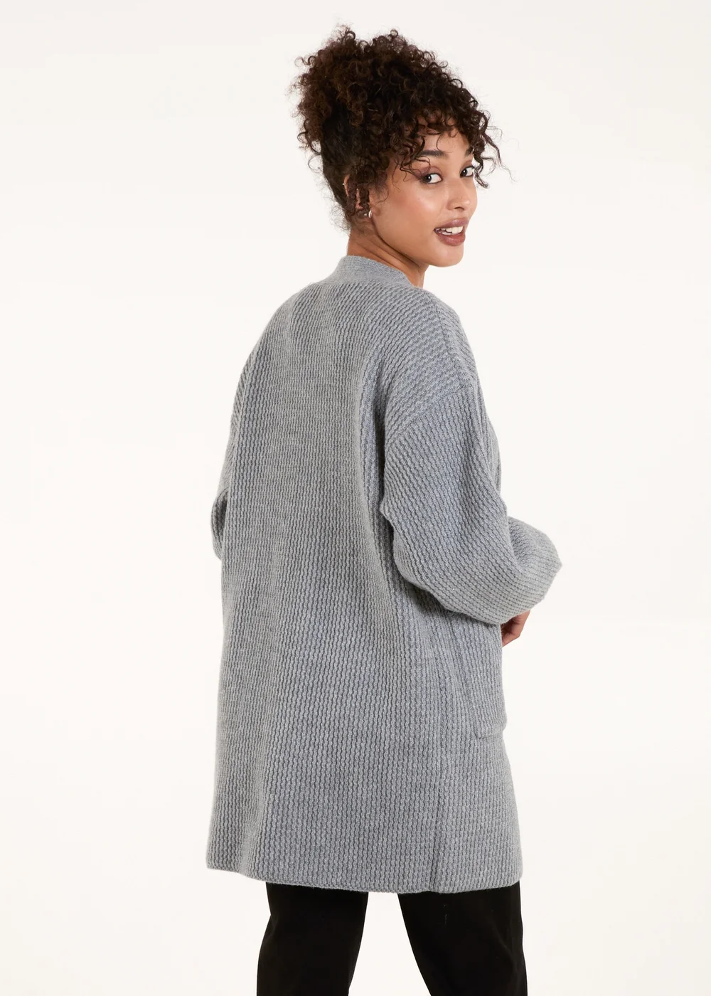 Blue Vanilla Grey Knit Two Pocket Cardigan - S/M Image 2