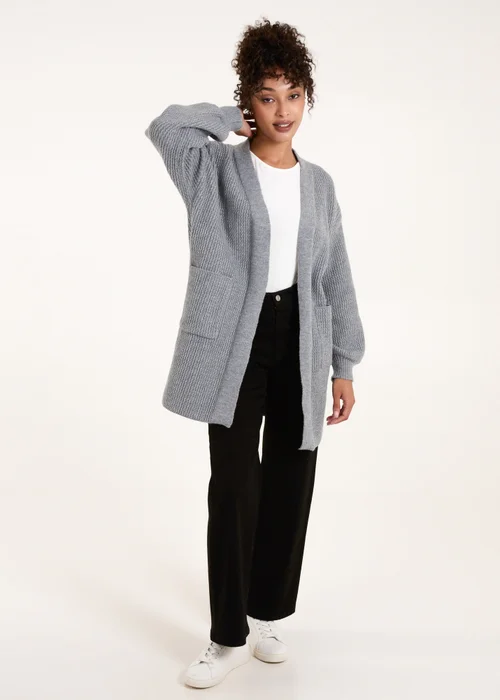 Blue Vanilla Grey Knit Two Pocket Cardigan - S/M Image 4
