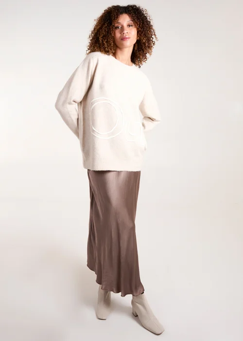 Blue Vanilla Beige Oui Embroidery Jumper - S/M Image 4