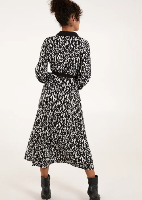Blue Vanilla Multi Contrast Midi Shirt Belted Dress - L Image 2