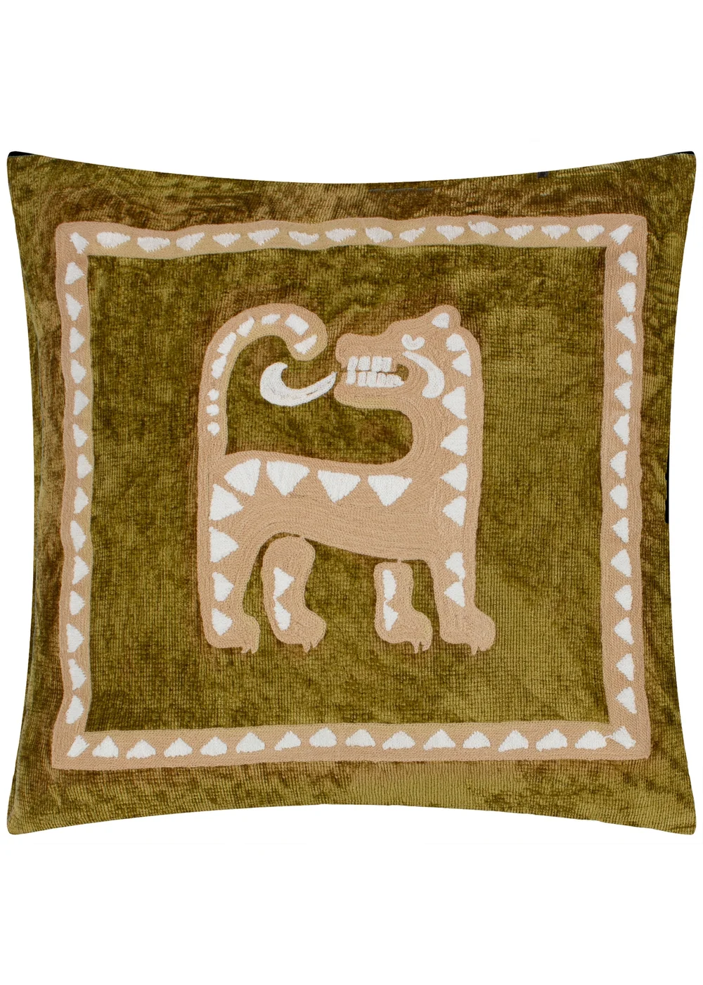 Wylder Dynasty Tiger Embroidered Chenille Filled Cushion (50cm x 50cm) - 50cm x 50cm Image 1
