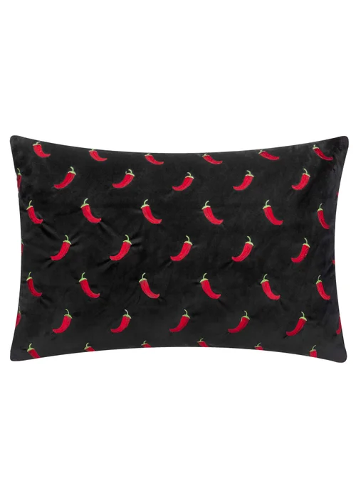 furn. Chillies Embroidered Filled Cushion (40cm x 60cm) - One Size Image 1