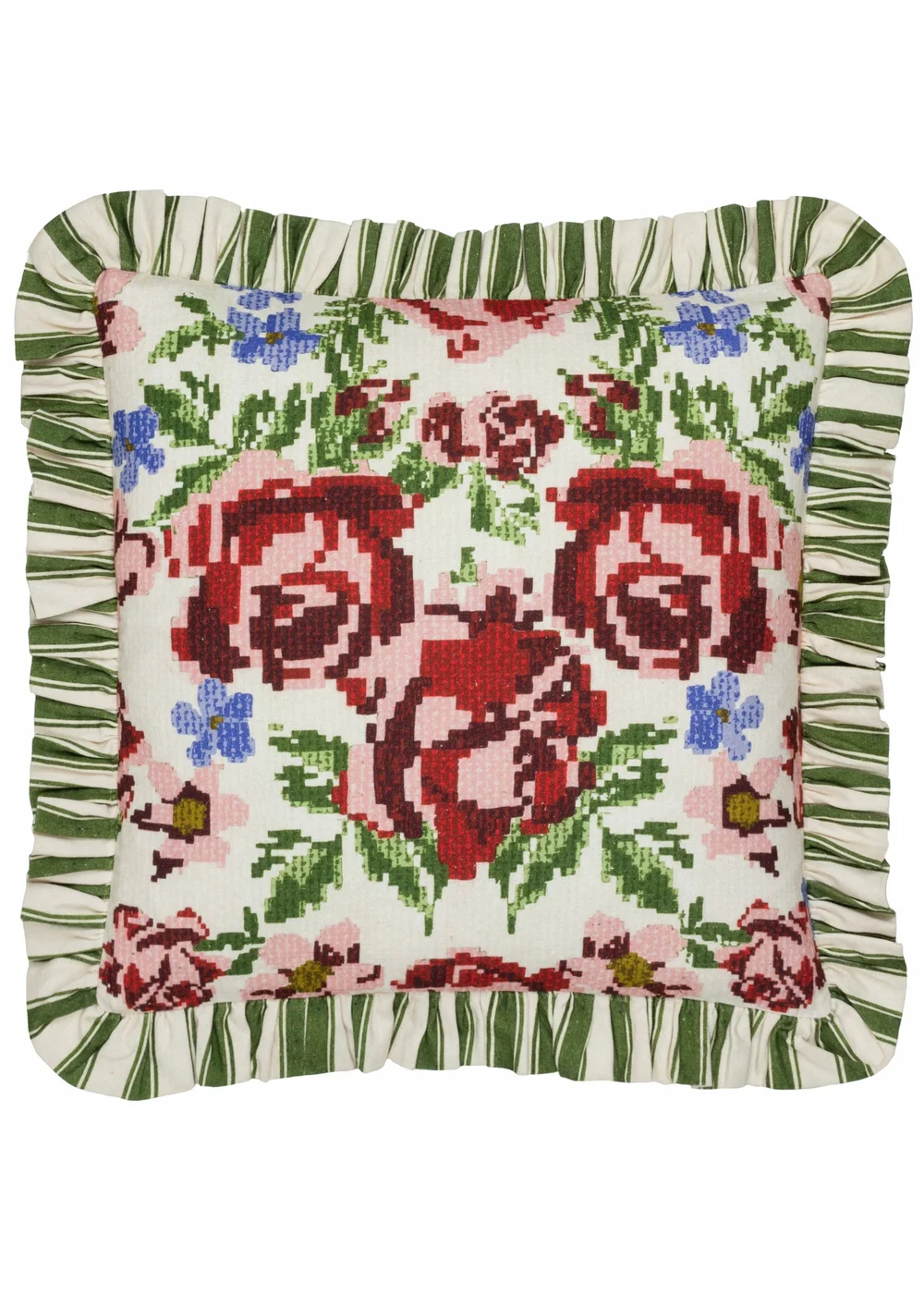 furn. Feeoni Ruffle Ruffled Cotton Filled Cushion (43cm x 43cm) - 45cm x 45cm Image 1