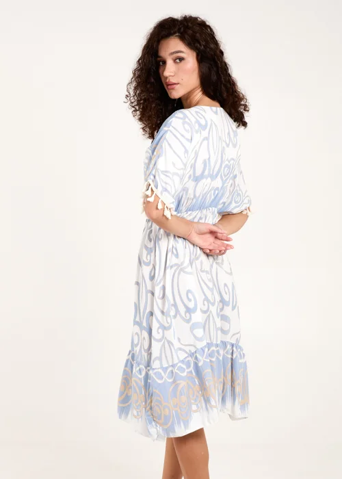 Blue Vanilla Blue Tassel And Gold Trim Dress - One Size Image 2